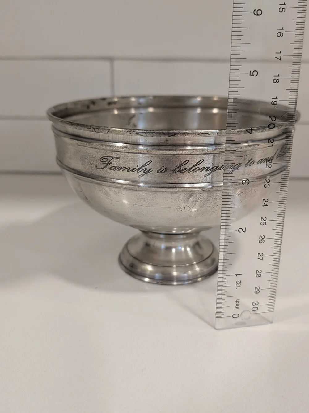 Pottery Barn Medium Size Antique Silver Bowl